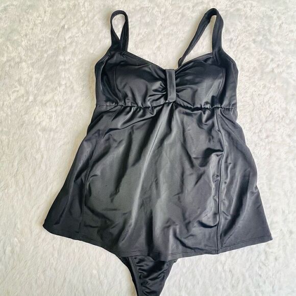 Motherhood Maternity Womens Black Lined Onepiece Tankini Swimsuit Size Small - Picture 1 of 7